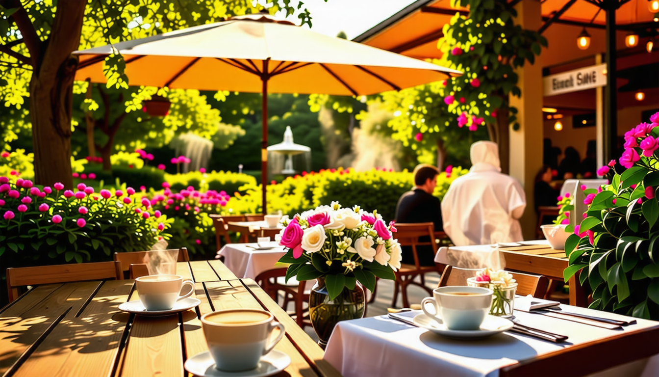 experience the allure of outdoor seating cafes offering breathtaking garden views. unwind in a serene atmosphere, sip your favorite beverages, and enjoy the beauty of nature while indulging in delightful culinary treats.